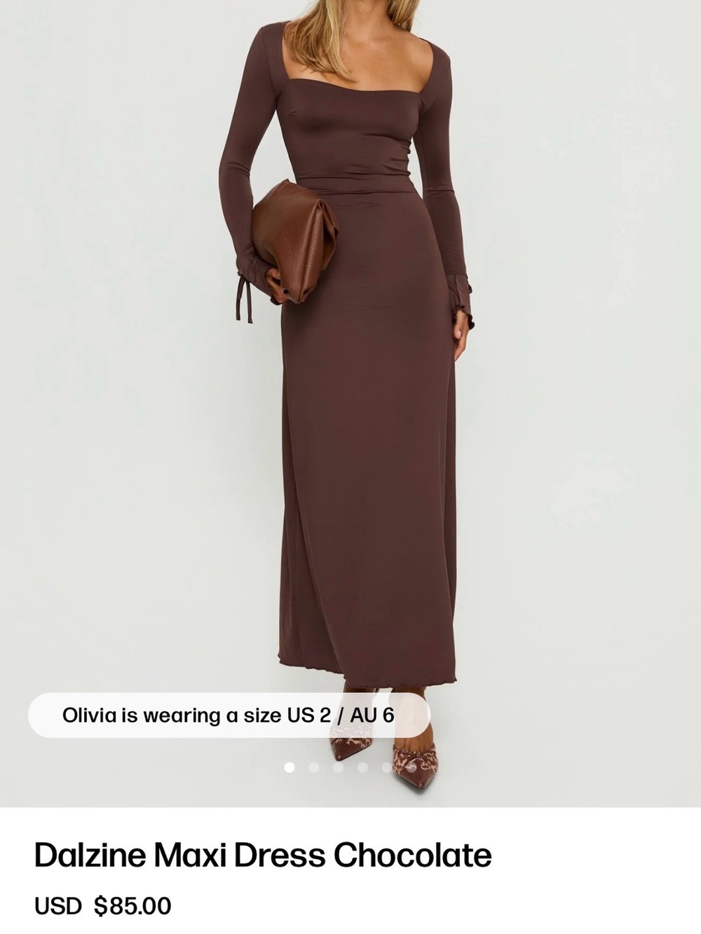 Dalzine Maxi Dress in Chocolate